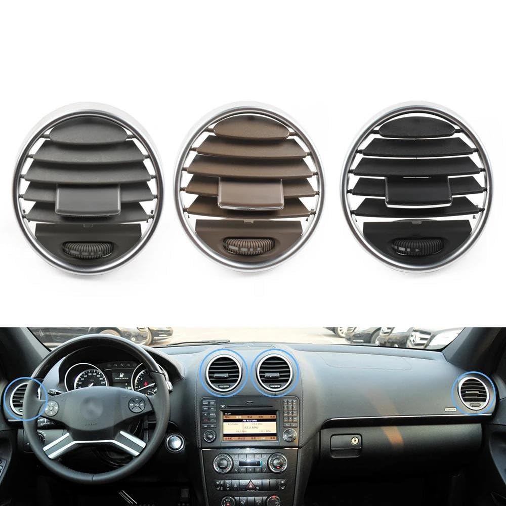 Rejilla Salida Aire Embellecedor Panel Cubierta Rejilla Ventilación Aire Acondicionado Coche Para Mercedes Para Benz W164 M ML GL 300 350 450 500 2005-2012 Difusor Aire Acondicionado(Black L OR R 1PC)
