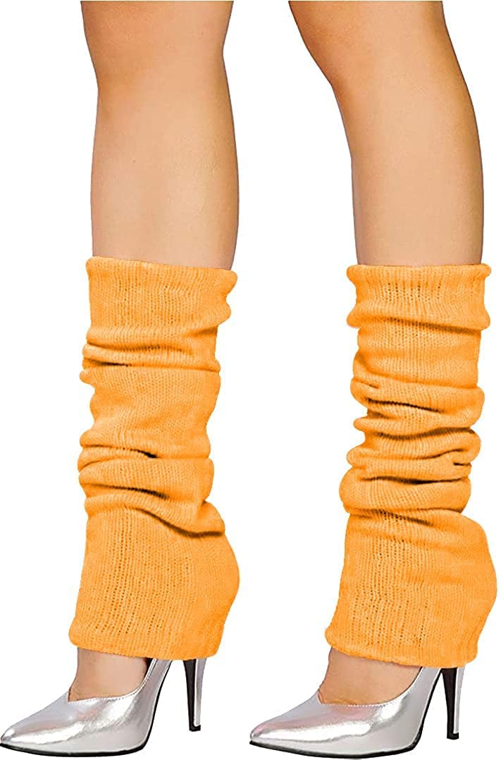 COMFYLOT & KK TRADERS Scaldamuscoli Donna In Acrilico - Stile Anni '80, Tinta Unita, Altezza Regolabile - Per Balletto, Danza, Pattinaggio, Cosplay E Outfit Invernali - Colore Rosa Confetto, Taglia 4-6