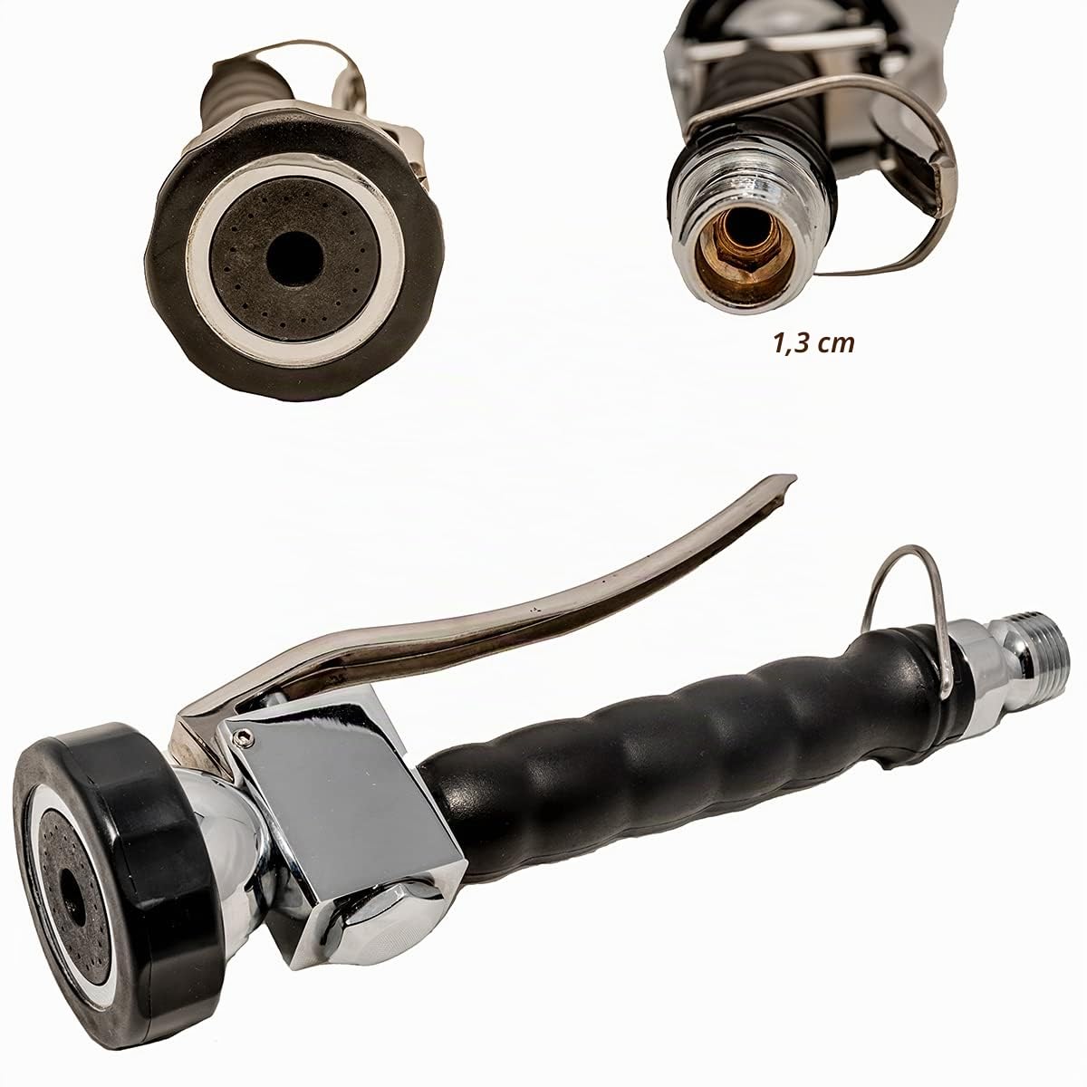GOLDMAN SERVICE | Grifo industrial monomando extensible rociador ducha para fregadero cocina hostelería con alcachofa flexo negra pulverizadora