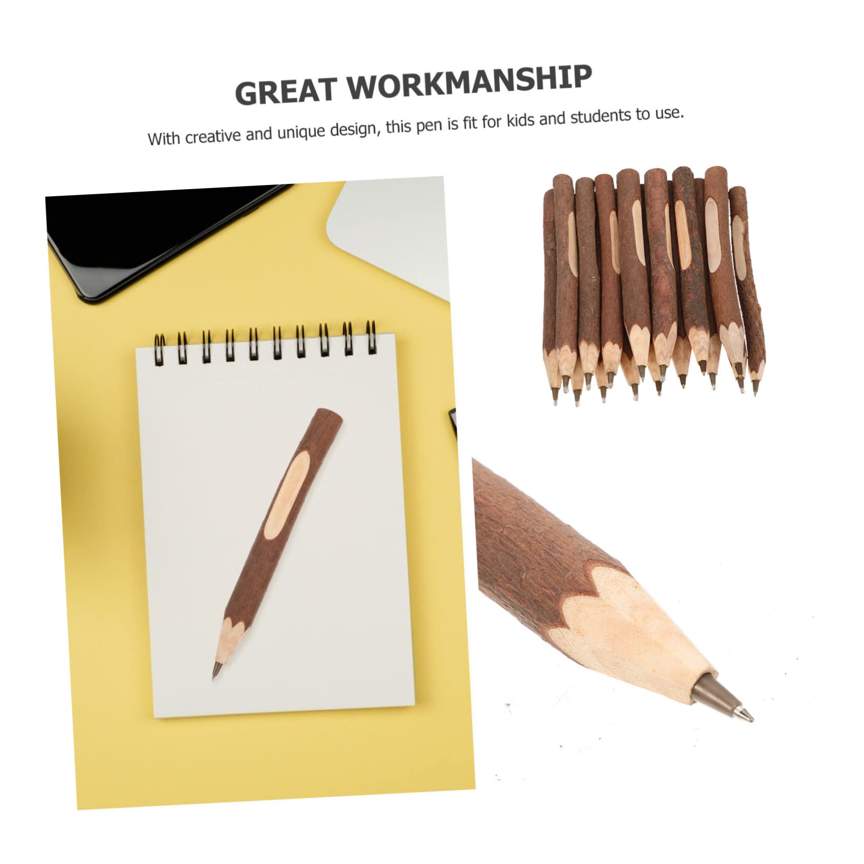 48 Pièces Stylo à Bille Brindille Accessoire D'écriture Stylos Techniques Stylos Noirs Stylos De Remerciement Stylo D'écriture Portable Stylos D'écriture Écriture Pratique En Bois