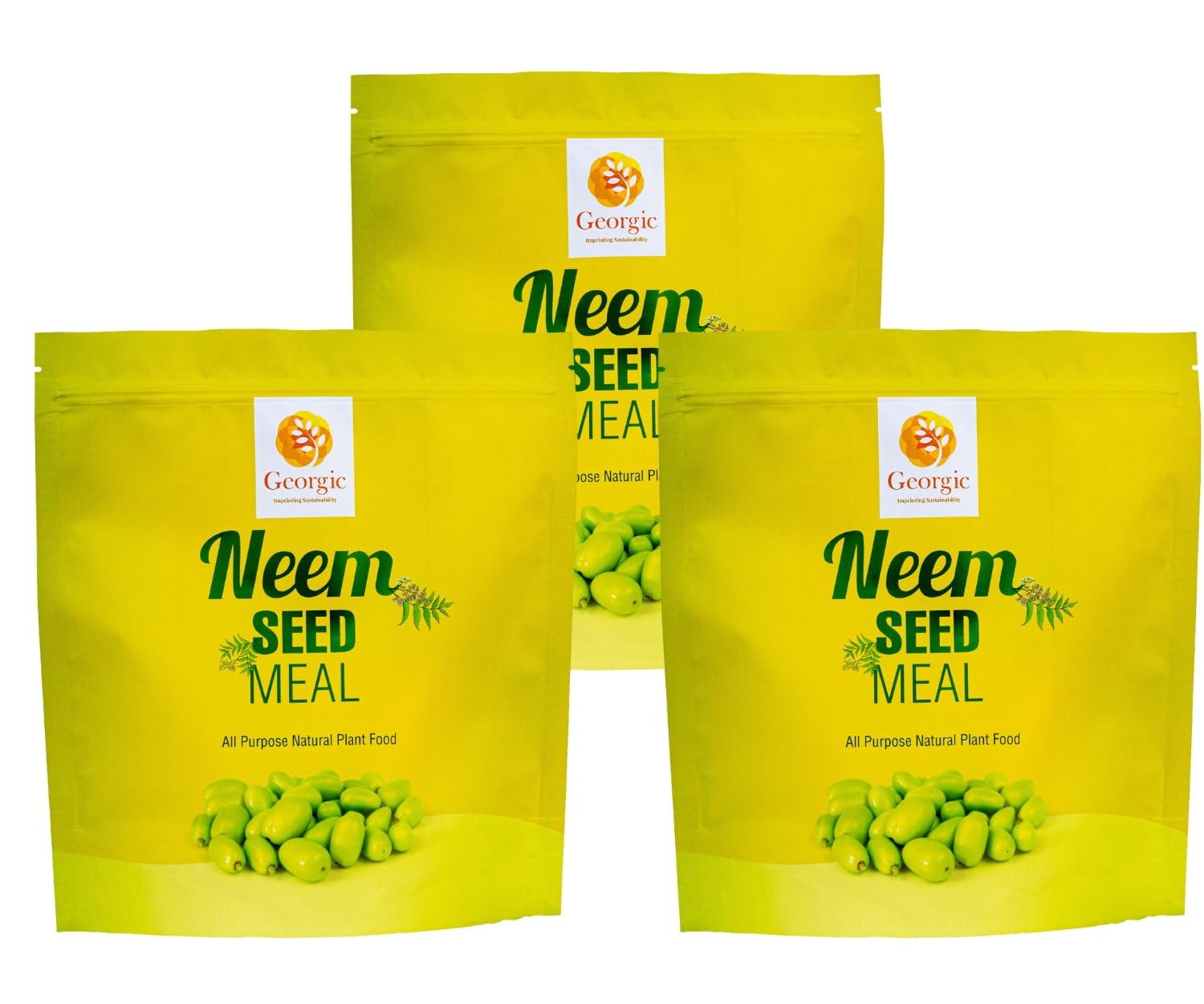 Premium Neem Seed Meal - All Natural Fertilizer for Gardening and Soil Amendment - Protect Your Garden with Organic Neem Cake Fertilizer (Pack of 3)