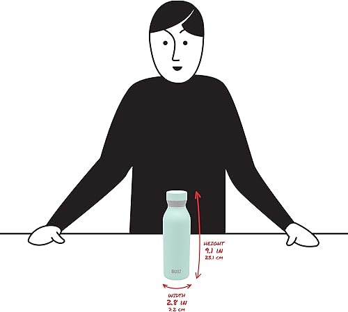 Miniatura 3 de BUILT Botella de agua en cascada, 18 onzas, gris tormenta