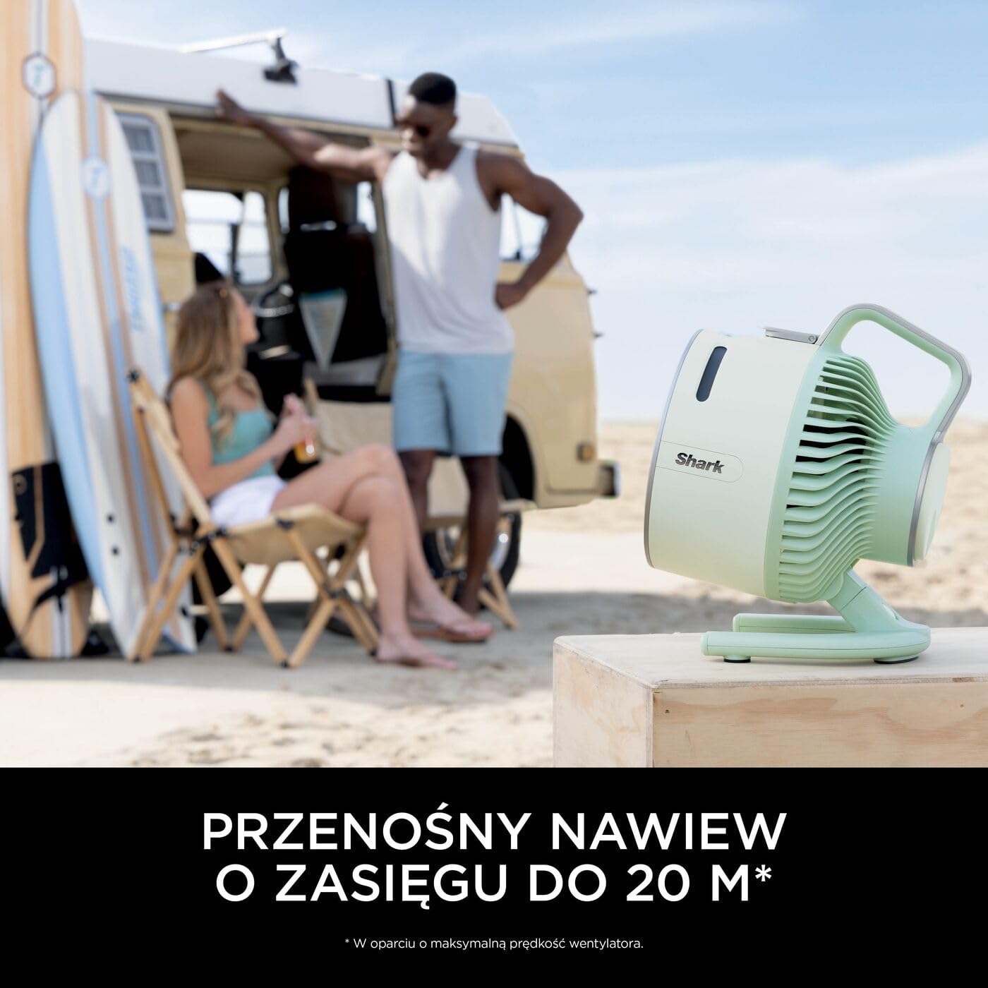 Shark FlexBreeze HydroGo – mocny wentylator przenośny z mgiełką, wewnątrz i na zewnątrz, cichy i trwały, przewodowy i bezprzewodowy, kompaktowy i lekki, 5 poziomów prędkości, Miętowy FA050EUGN | Chłodzenie wewnątrz i na zewnątrz, ciche i trwałe, przewodow