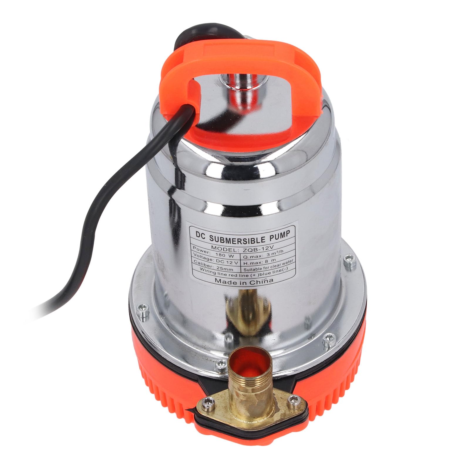 Fafeicy Pompa Sommersa DC12V 180W in Acciaio Inossidabile Pompa Booster per Pozzi da ³/h, per Pozzi Profondi Alimentata a Batteria Solare Foro di Uscita da 1 Pollice per Orticoltura, Stagno,