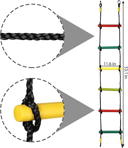 Miniatura 4 de Escalera de cuerda de escalada, juegos de columpio para niños, accesorios de entrenamiento de escalador, accesorio para interiores y exteriores,