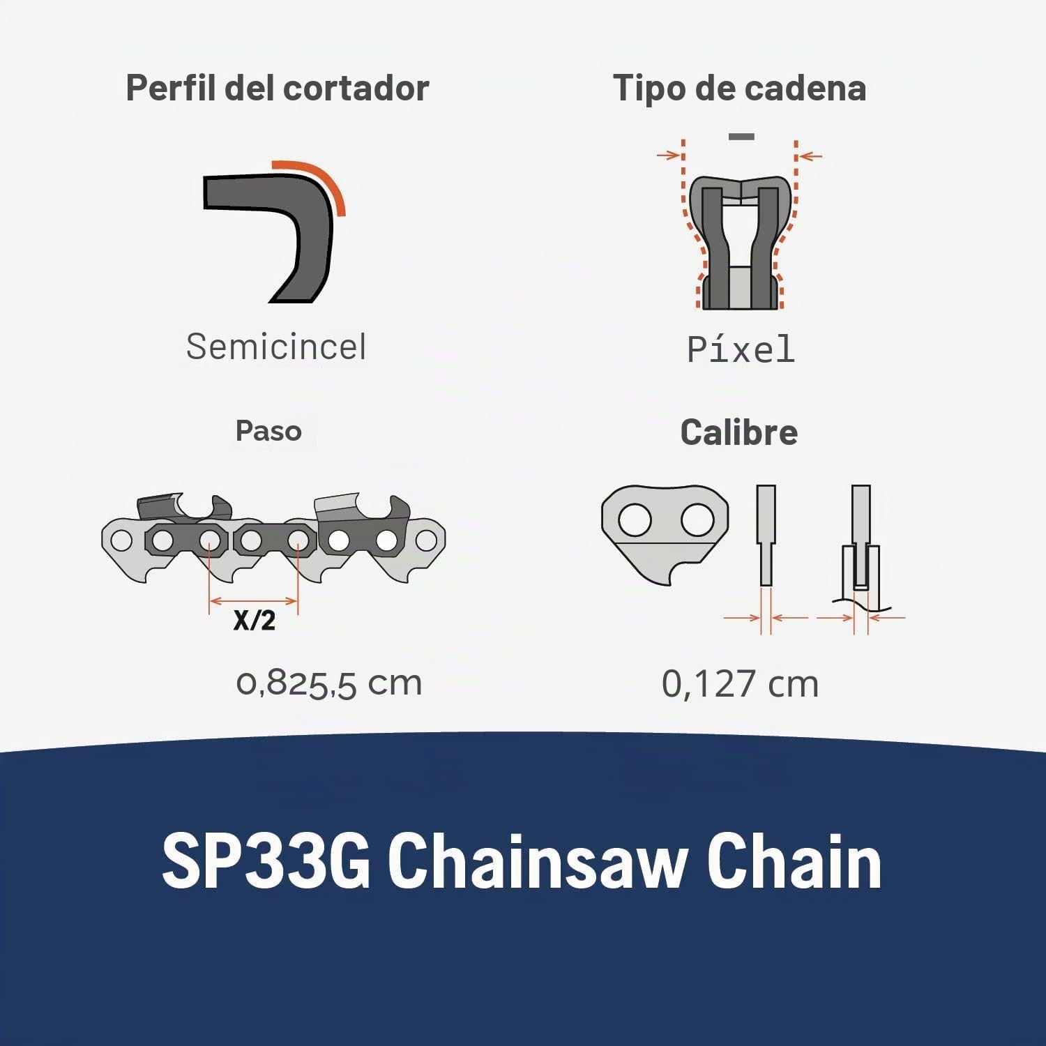 Husqvarna 581643672 SP33G X-Cut .325 .050 72 DL Paquete de 3