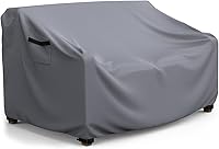 Vista 8 de Funda impermeable para sofá de patio, funda resistente para sofá de 3 plazas, con ventilación de aire y asas, 104 pulgadas de largo x 40 pulgadas