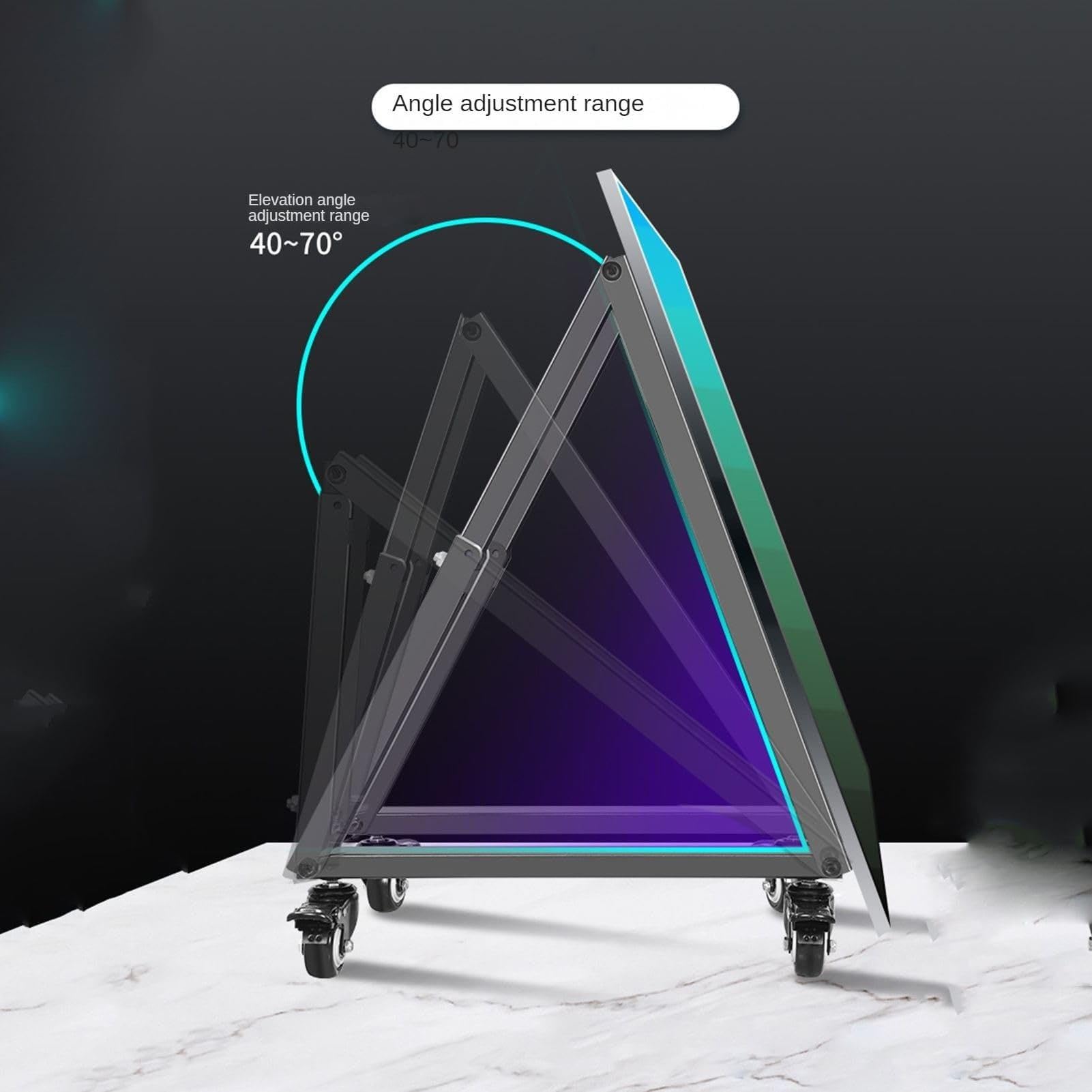 Carrello Mobile per TV con Ruote, Supporto TV su Ruote per Schermi da 32-60 Pollici, Carrello da Pavimento A Basso Profilo per Monitor