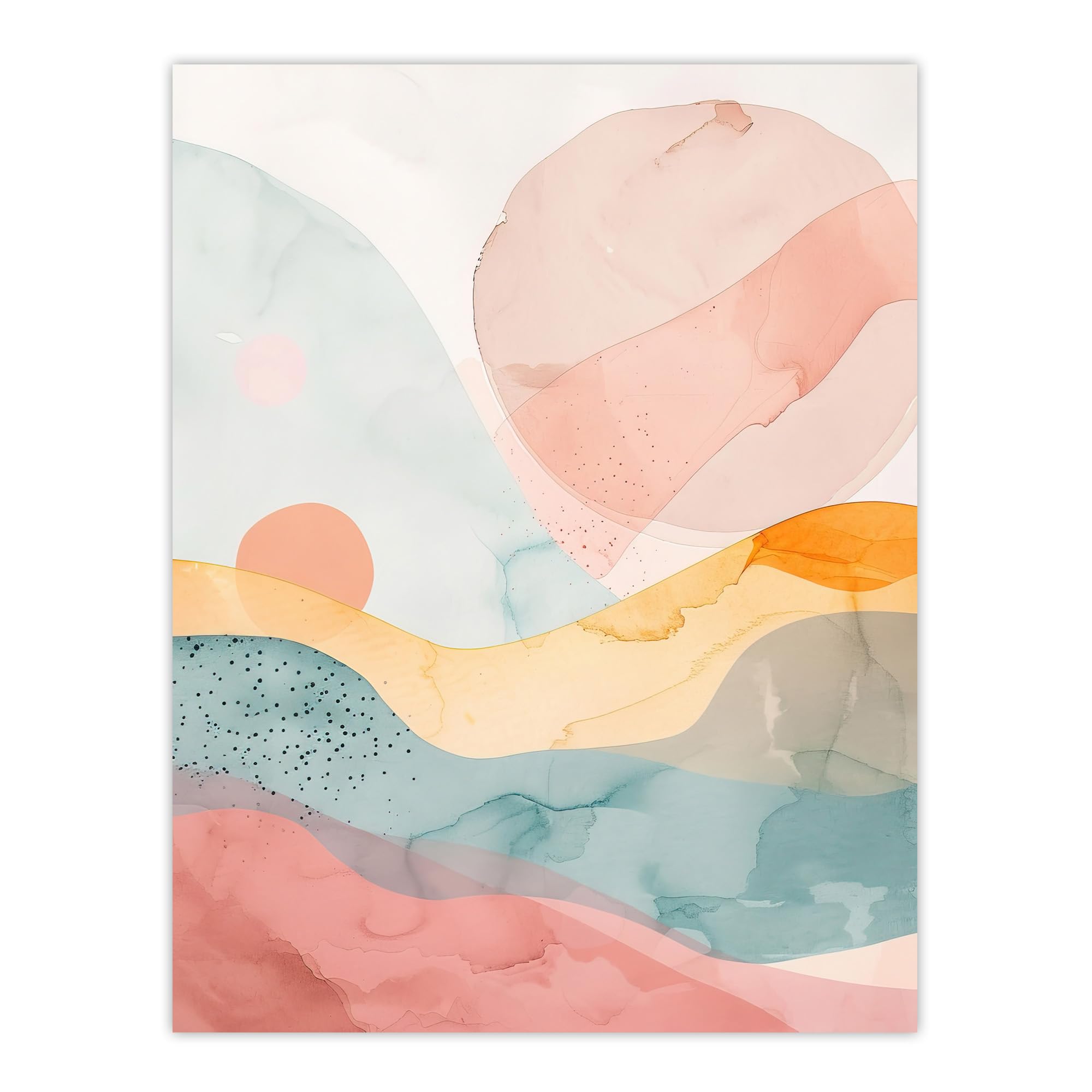 Artery8 Abstract Yorkshire Dales Park Sunset Watercolour Living Room Large Wall Art Poster Print Thick Paper 18X24 Inch