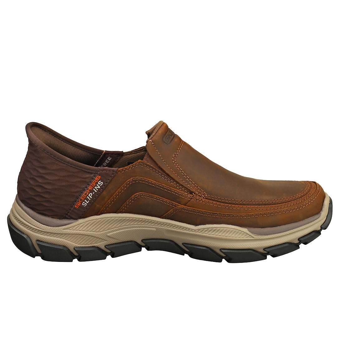 Skechers Slip-ins Respected - Zapatos sin Cordones para Hombre, Color marrón Oscuro