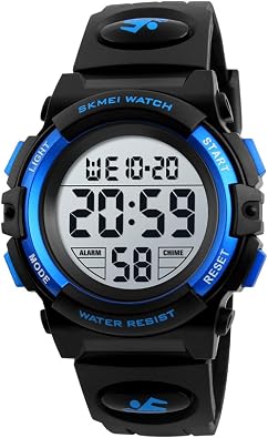 SKMEI Kids Watches,Digital Waterproof Sports Boys Watch with Night Light Girls Stopwatch for Age 5-12 Girls Gift