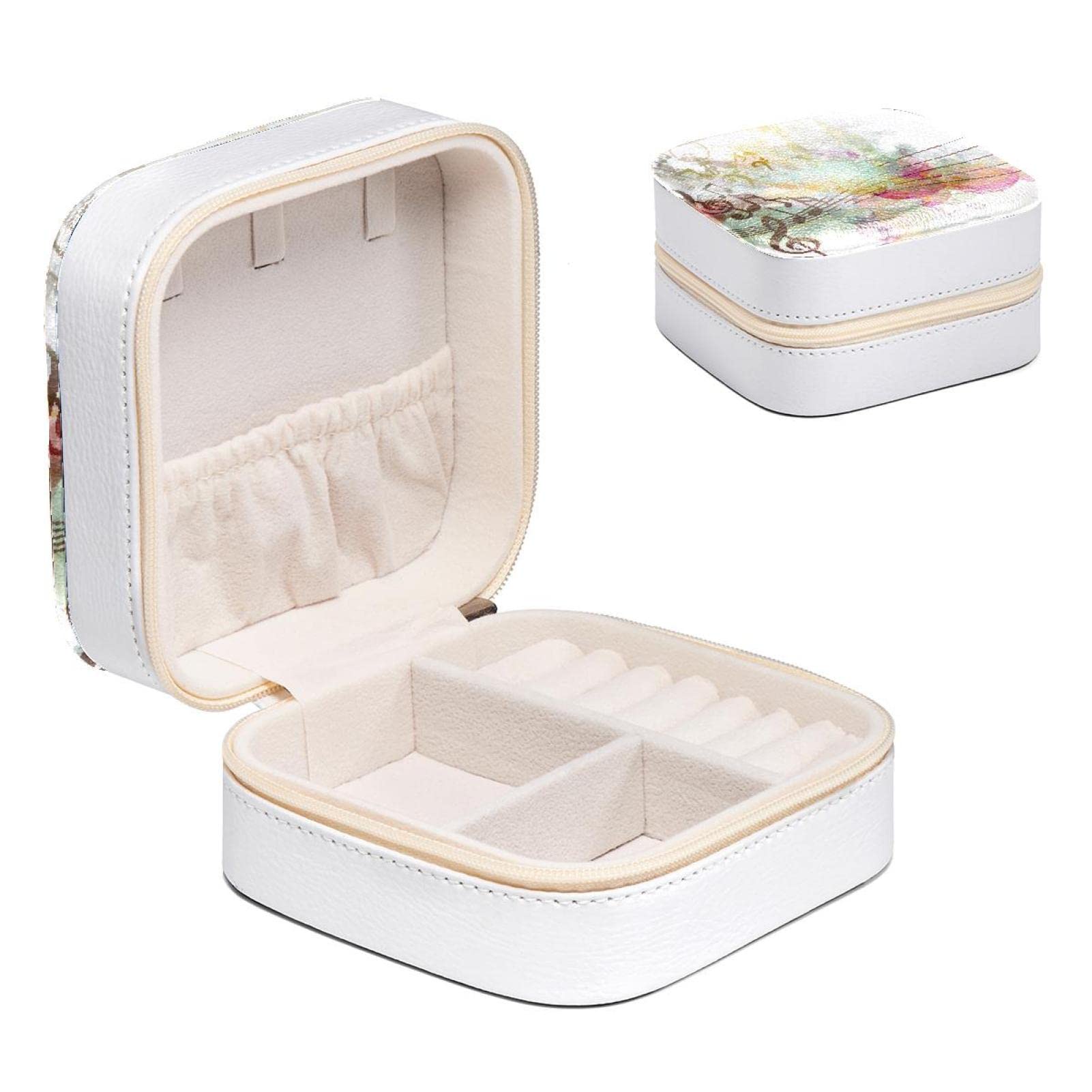 Boîte à bijoux pour fille idée cadeau anniversaire motif notes de musique coffret rigide
