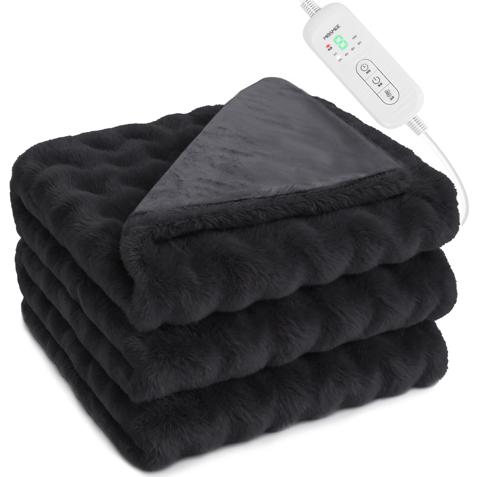 未使用品　電気毛布 【表面兎毛調+裏面ポリエステル素材】 190×130cm MOSMEE 電気毛布 【表面兎毛調+裏面ポリエステル素材】 190 130cm