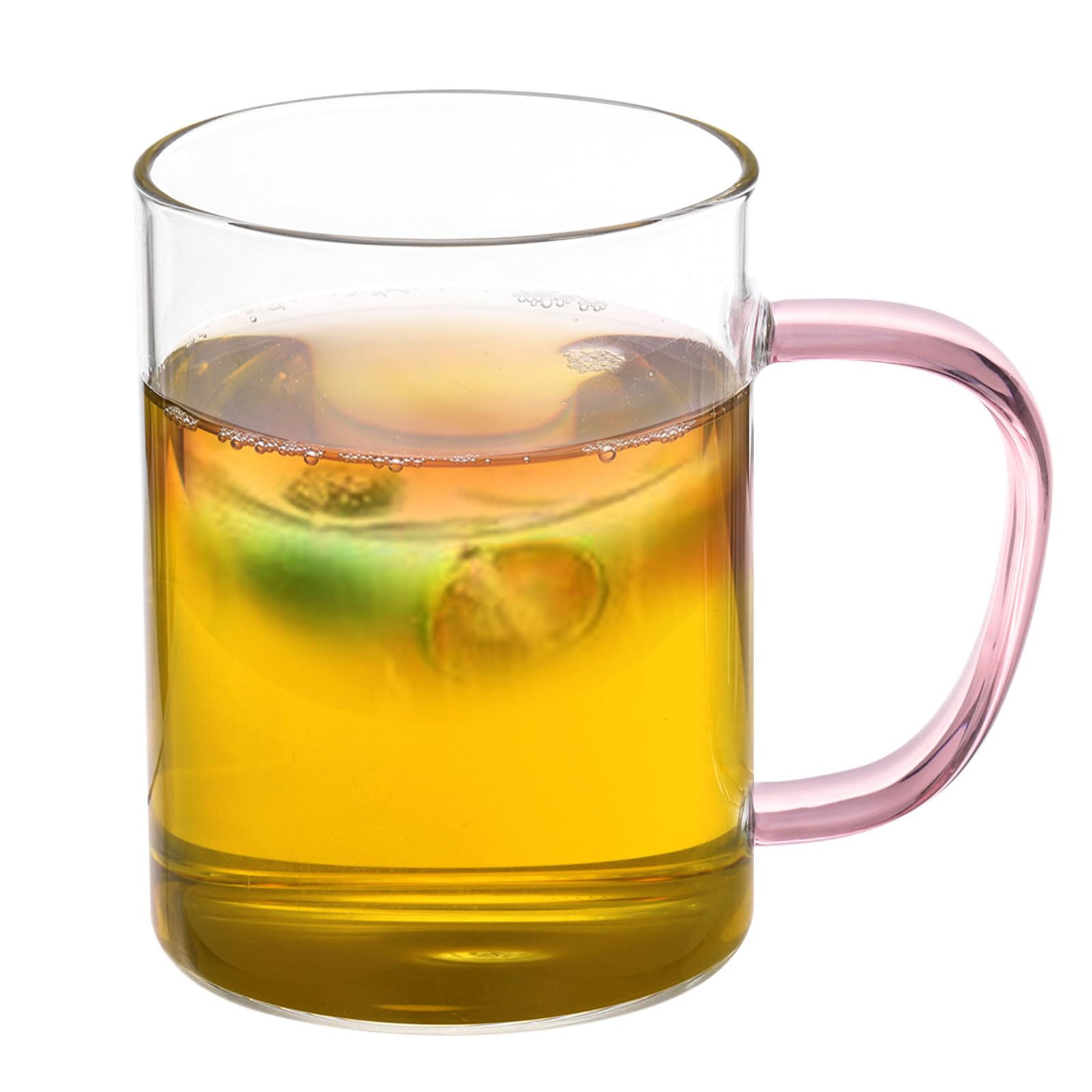 PATIKIL 500ml Glass Measuring Cup, 3.3 Borosilicate Glass Mug Liquid Cups Beaker with Pink Handle for Kitchen Clear