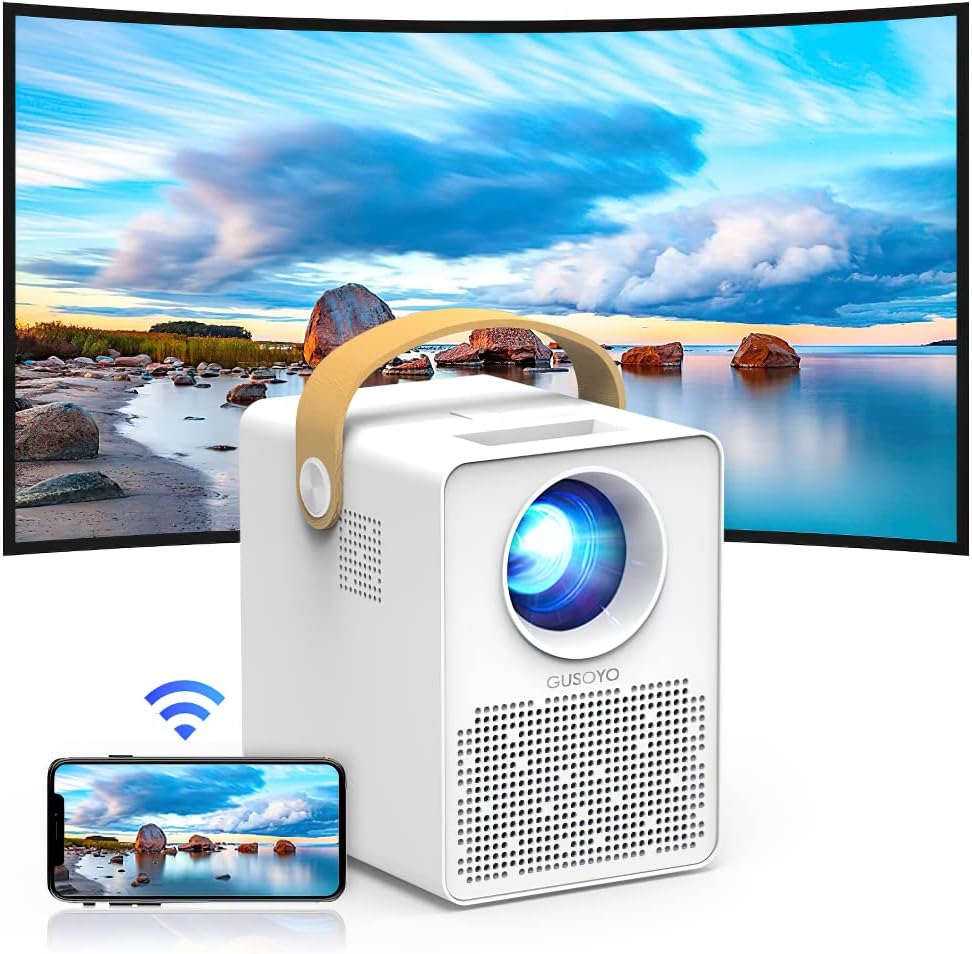 WiFi & Bluetooth Projector - Native 1080P, 12000L Brightness, 4K Supported Outdoor Movie Projector