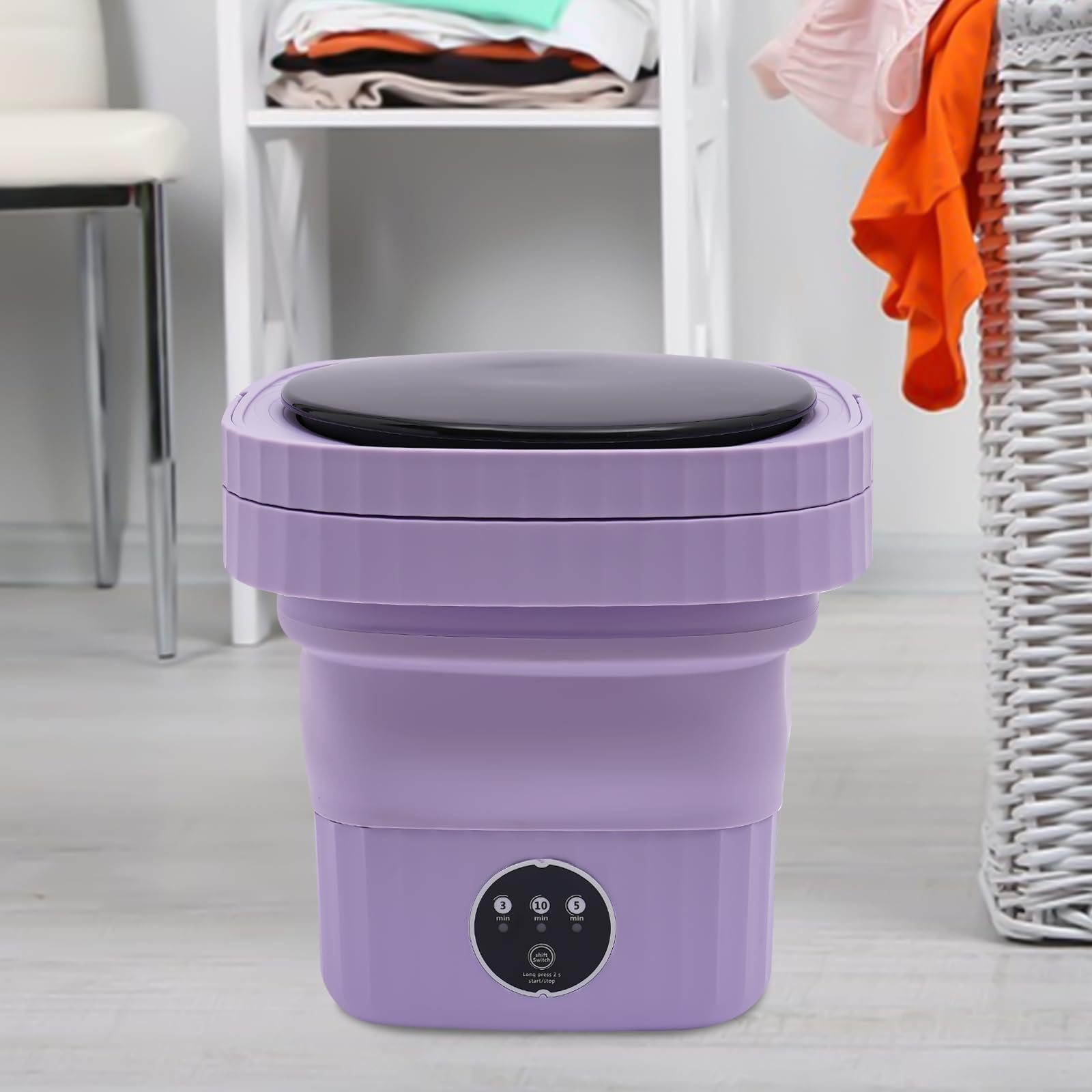 Mini lavatrice pieghevole 6 L,40 W con una lavatrice che combina lavaggio, asciugatura e centrifuga, per campeggio, viaggio e biancheria intima