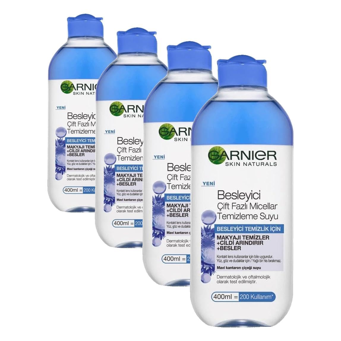 Garnier Skin Naturals Besleyici Çift Fazlı Micellar Temizleme Suyu (400 ml) (4 paketi)