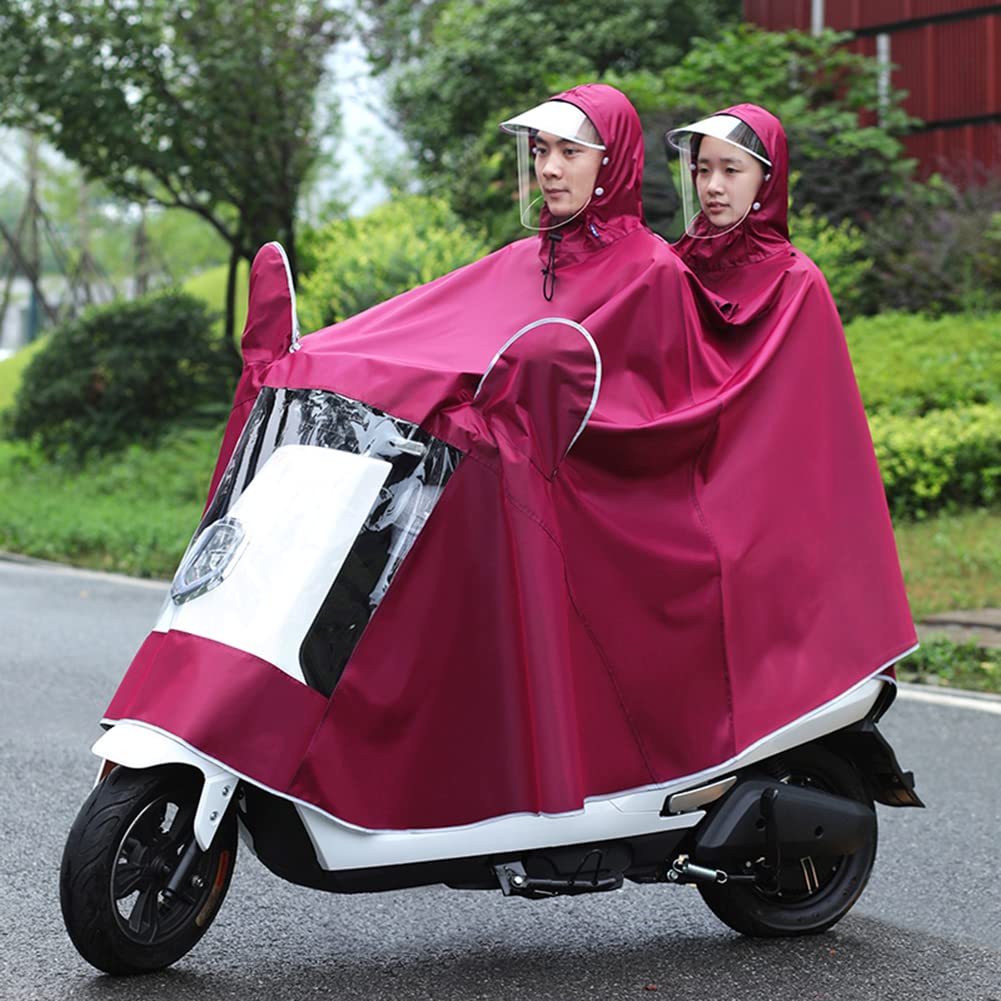 KFGISD, Coat Mobility Scooter Motorcycle Raincoat Rain Cover Poncho Rainwear with Visor,Raincoats(Red,Double 4XL)