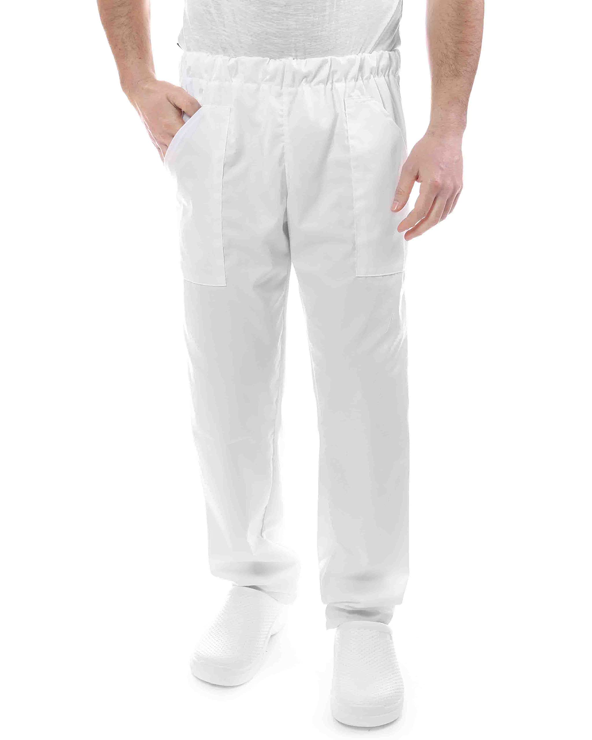 Bordado Gratuito Completo Cocinero Hombre - Uniforme Chef Jessi Blanco Personalizable - Chaqueta, Pantalones y Delantal - Uniforme para Cocina y Restaurante - Made in Italy