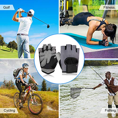 Luvas Esportivas, Romacci Luvas de Fitness Anti-derrapante Bicicleta Meio Dedo Luvas de Dedo Curto L