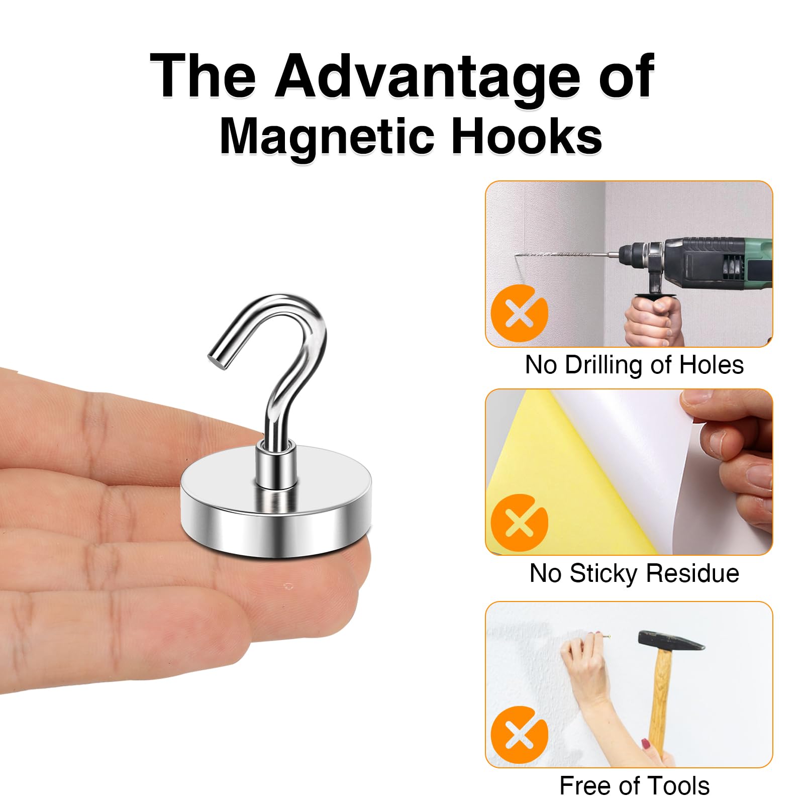 Magnetic Hooks for Cruise Cabin - 85 Lb Strength -4