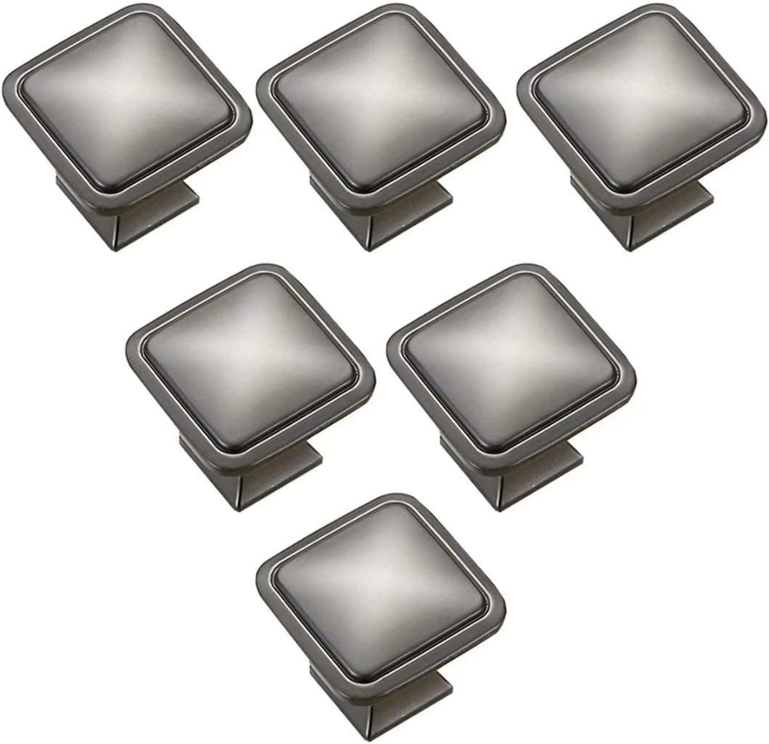 Boutons d'armoire en zinc gris, lot de 6 poignées pour meuble de cuisine et tiroir de commode