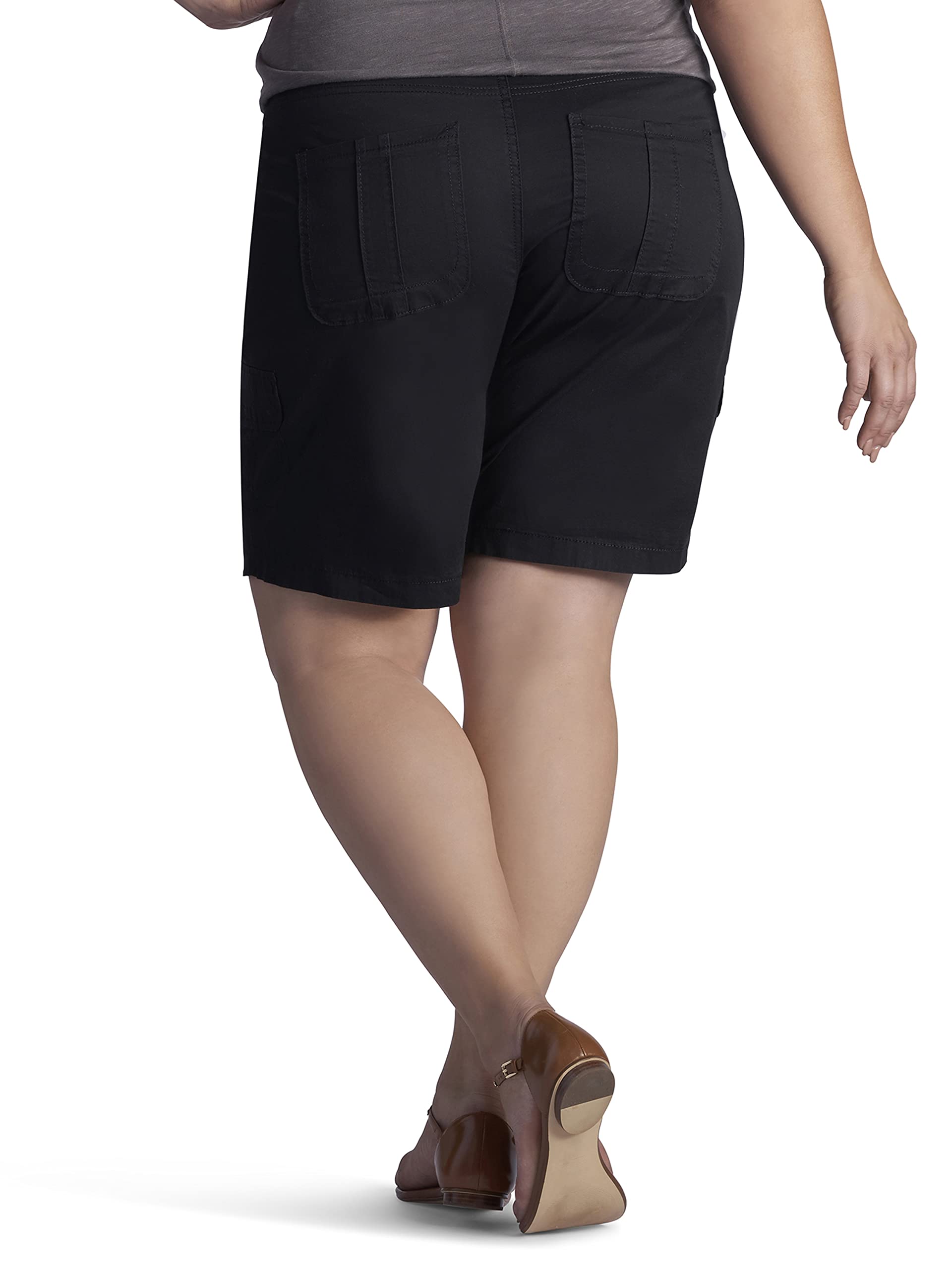 Leewomens Plus Size Relaxed Fit Avey Knit Waist Cargo Bermuda - Main Image