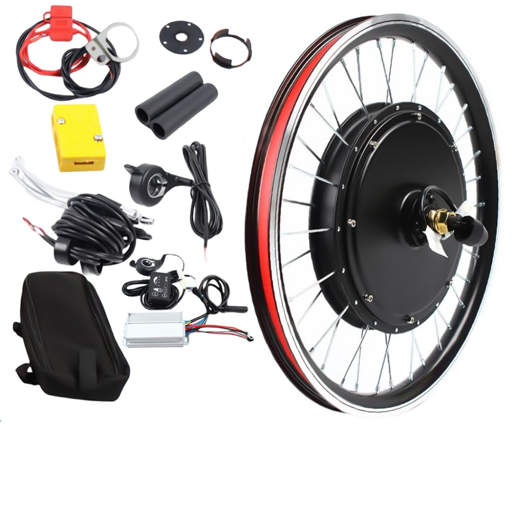 Elektrofahrrad Umbausatz 20 Zoll 48V 1000W Laufradsatz Ebike V-Bremse/Scheibenbremse Elektrofahrrad Ebike LED Nabenmotor Umbausatz