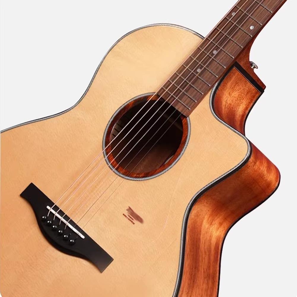 Guitarra Acústica De 41 Pulgadas, Guitarra De 6 Cuerdas Tapa De Abeto, Cejuela De Hueso Para Principiantes, Intermedios, Adultos Y Adolescentes(Natural wood color)