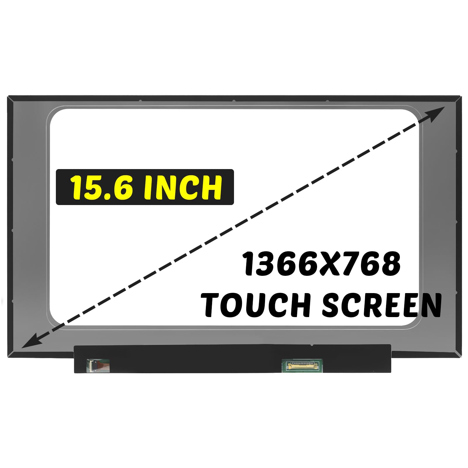 Replacement for HP 15-ef1013dx 15-ef0023dx 15-ef1023dx LCD Screen 1366x768 15.6 inch 40 Pins 60Hz LED Display Digitizer Panel (for Touch Screen Only)
