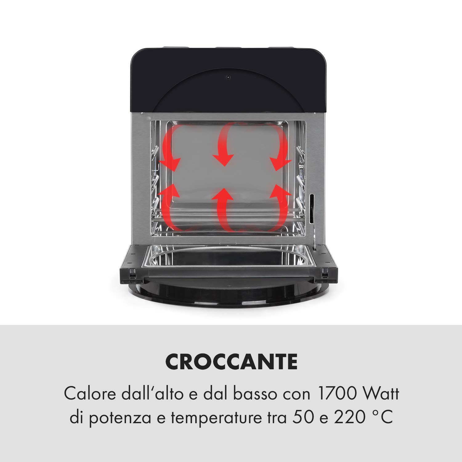 AeroVital Cube Friggitrice Ad Aria Calda 1600W 12l Timer 16 Programmi Nero Nero