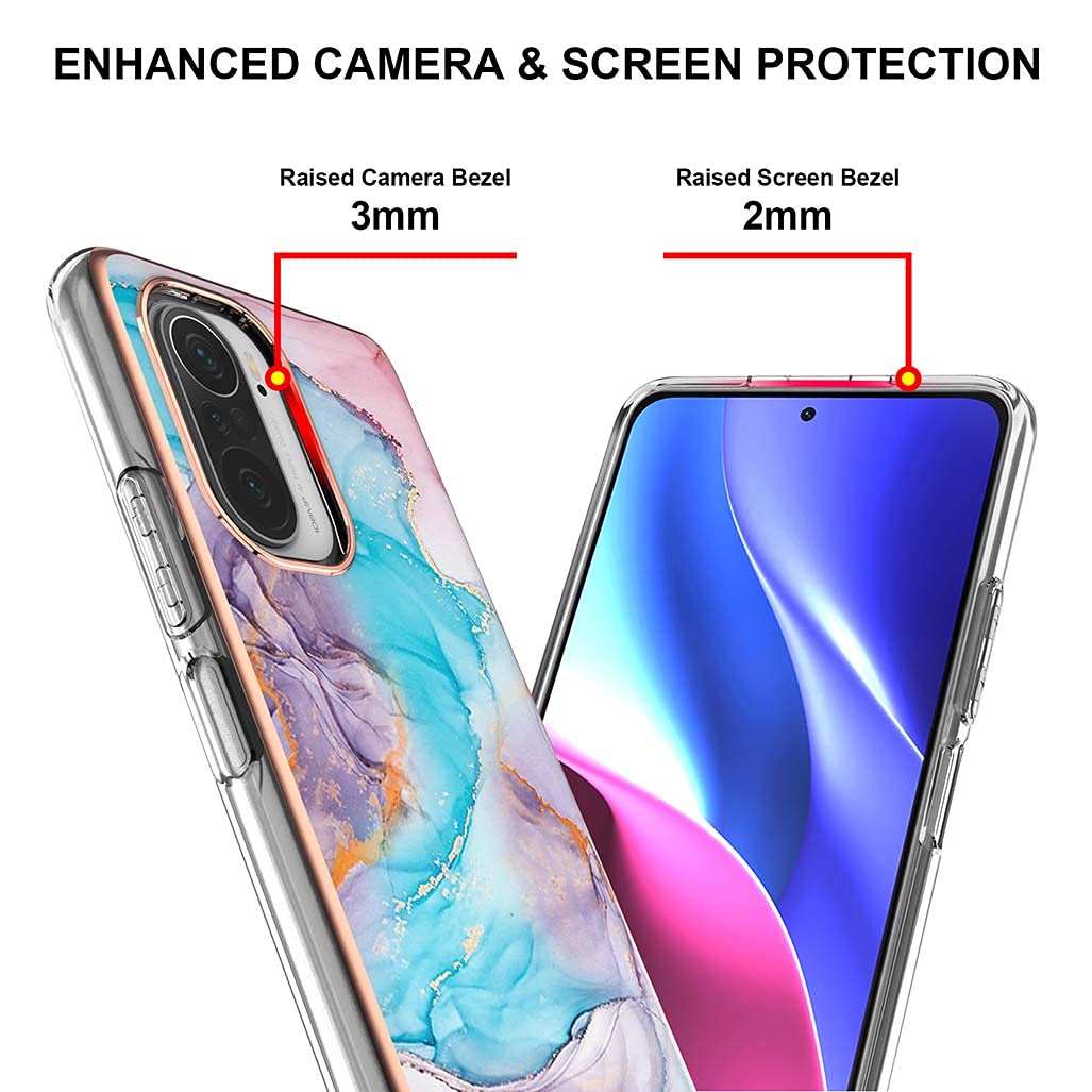 ILING Cover per Xiaomi Poco F3/Xiaomi Mi 11i 5G, Cabina Silicone Colorato Case Proteggi la Fotocamera, Custodia Antiurto Ultrasottile da Donna Elegante Guscio con Supporto (Verde Scuro