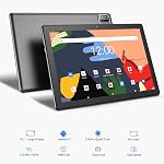 PRITOM 10 Tablette de pouce, Android 15 Comprimé, 64GB, 1TB Élargissable, 1280 * 800 HD IPS Affichage, processeur, 6000mAh, Bluetooth, FM(Noir)