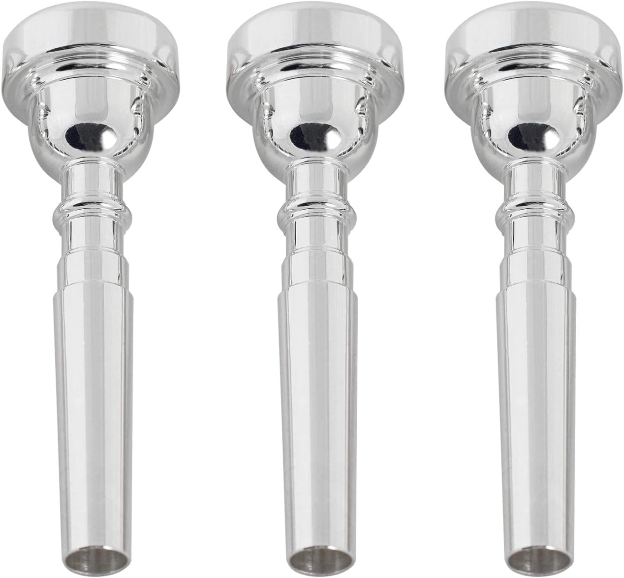 Missmore Trumpet Mouthpiece 3C 5C 7C Size Instrument Accessory－3 Pack Silver