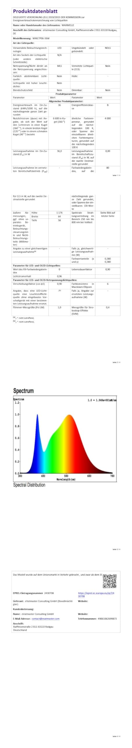 LED Feuchtraumleuchte 120CM,IP65 Wasserfest,36W 6600LM 4000K Neutralweiß,Deckenleuchte Röhre in Reihenschaltung, SDCM＜6, Ra＞80, Feuchtraumlampe für Garage,Lagerhaus,Büro,Keller - 2 Stück