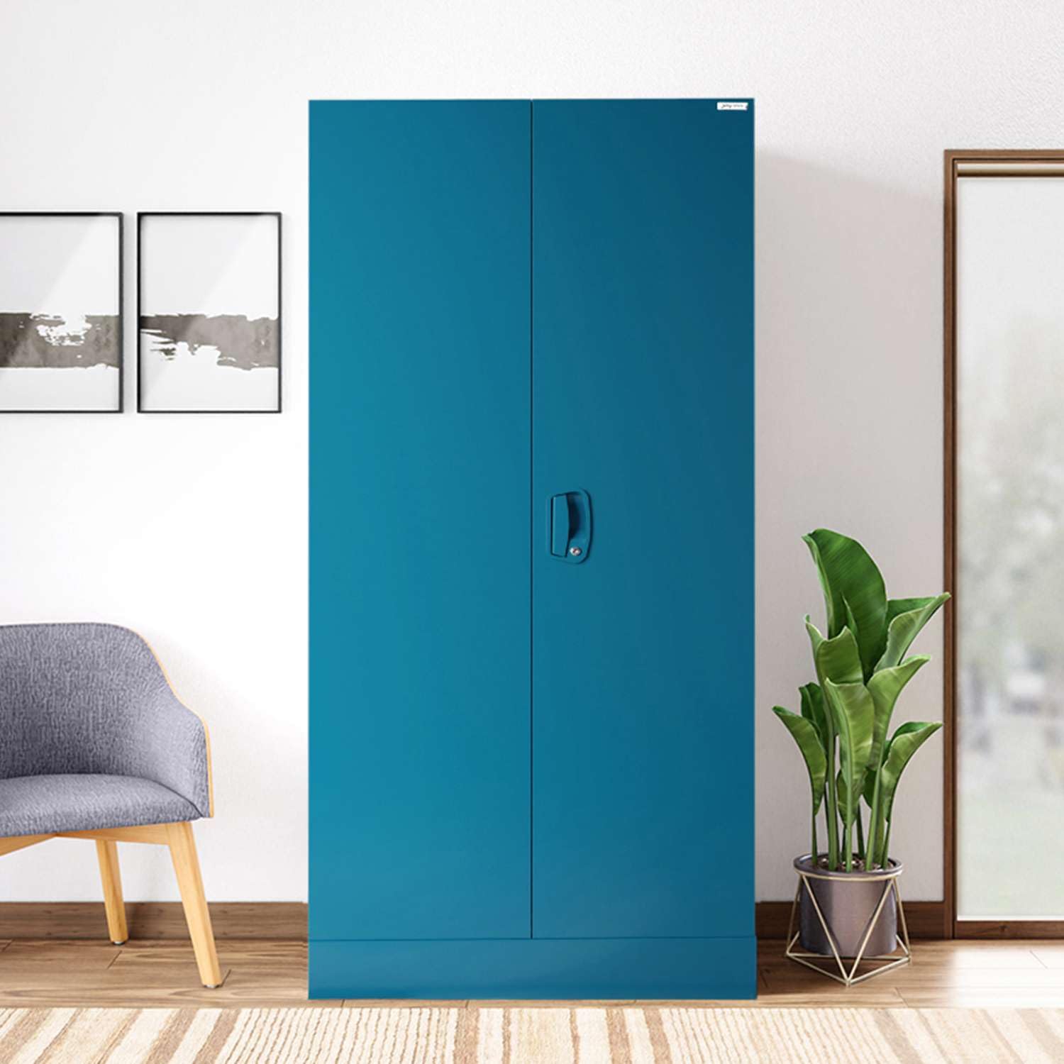 GODREJ INTERIO Aceline 2 Door Steel Almirah with Half Locker
