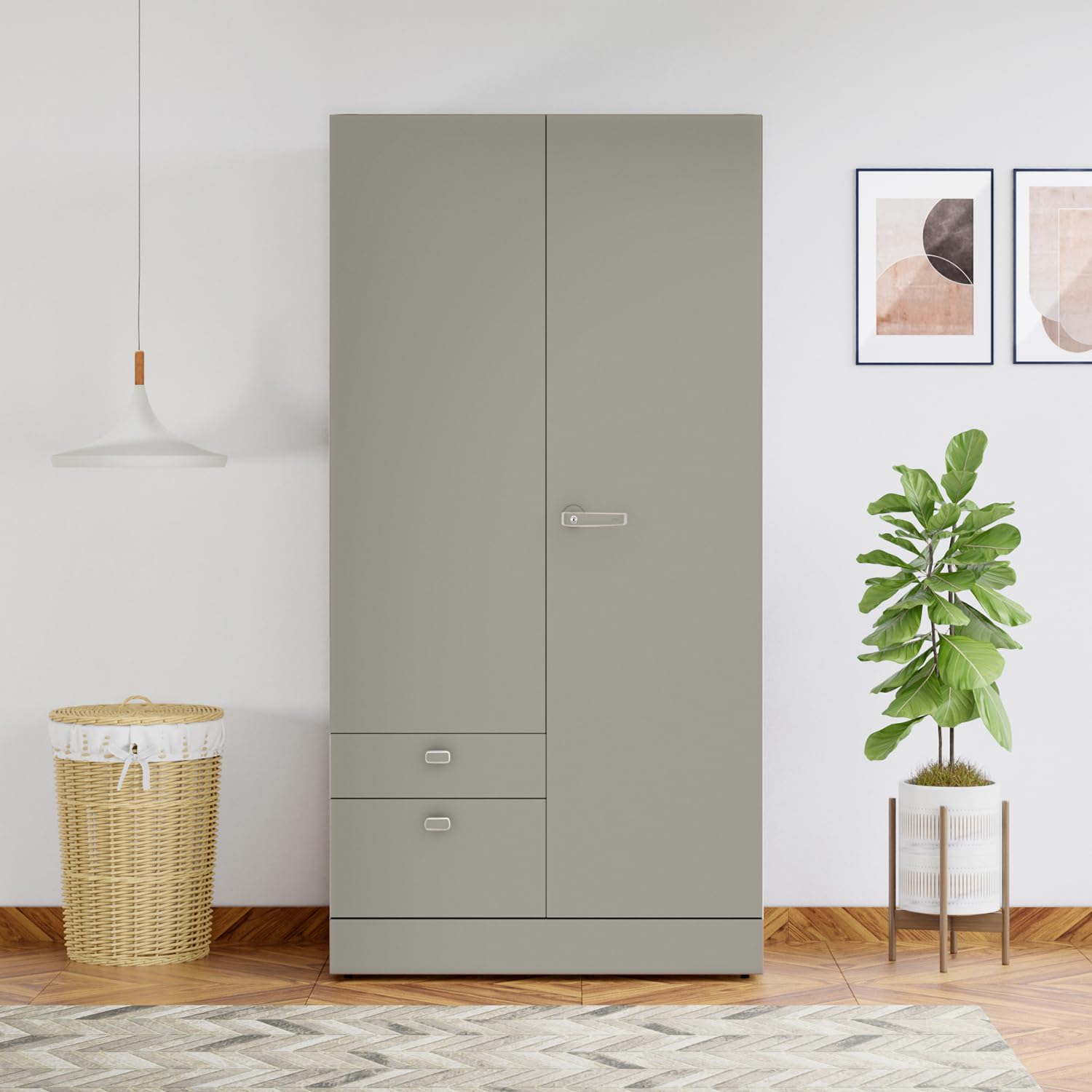 Interio by Godrej Auraline® Women Premium 2-Door Steel Almirah (London Fog), 1-Year Warranty, 4 Drawers-picture-32