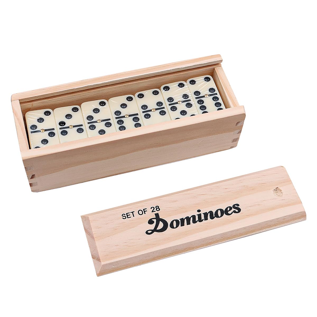 Complete D6 Dominoes Game for Children Adults Dominos Set with Sliding Lid