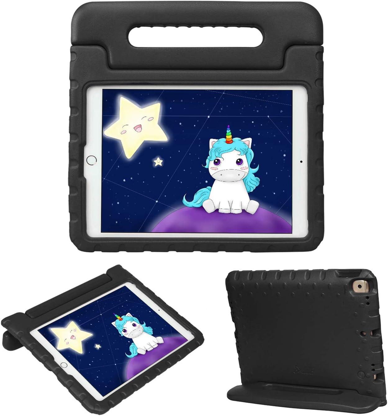 HDE iPad 9th Generation Case for Kids Shockproof iPad Cover 10.2 inch with Handle Stand fits 2021 9th Gen, 2020 8th Gen, 2019 7th Gen Apple iPad 10.2 - Black