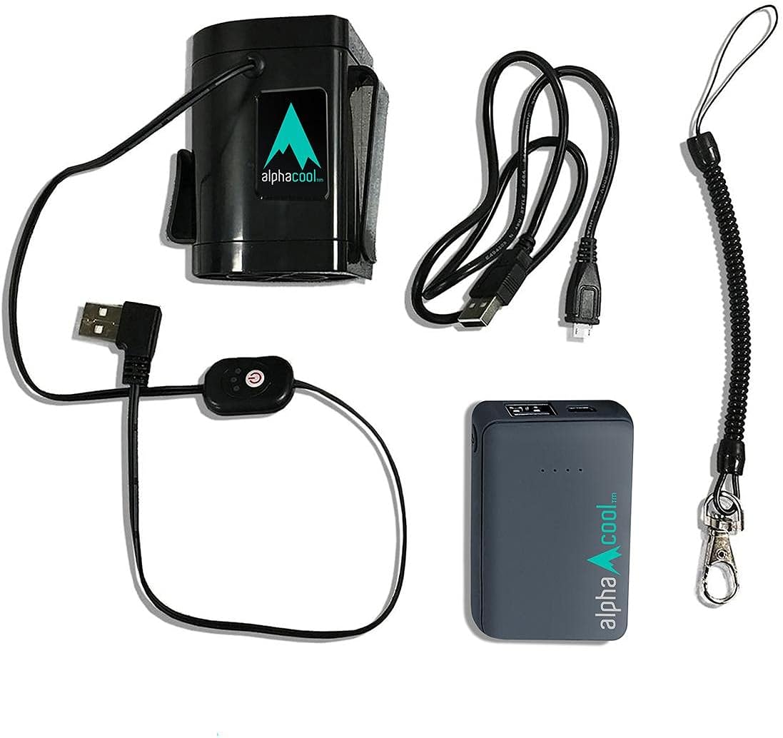 AlphaCool Battery Powered Clip-on Cooling Fan – Compact Clip-on Portable Fan with Speed Controller for Gardening, Warehouse, Sports, Summer Outdoor Activities