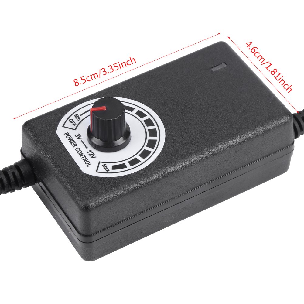 Adattatore AC a DC 3-12 V 2A Regolatore di Velocità Motore Alimentatore Regolabile con Spina Americana