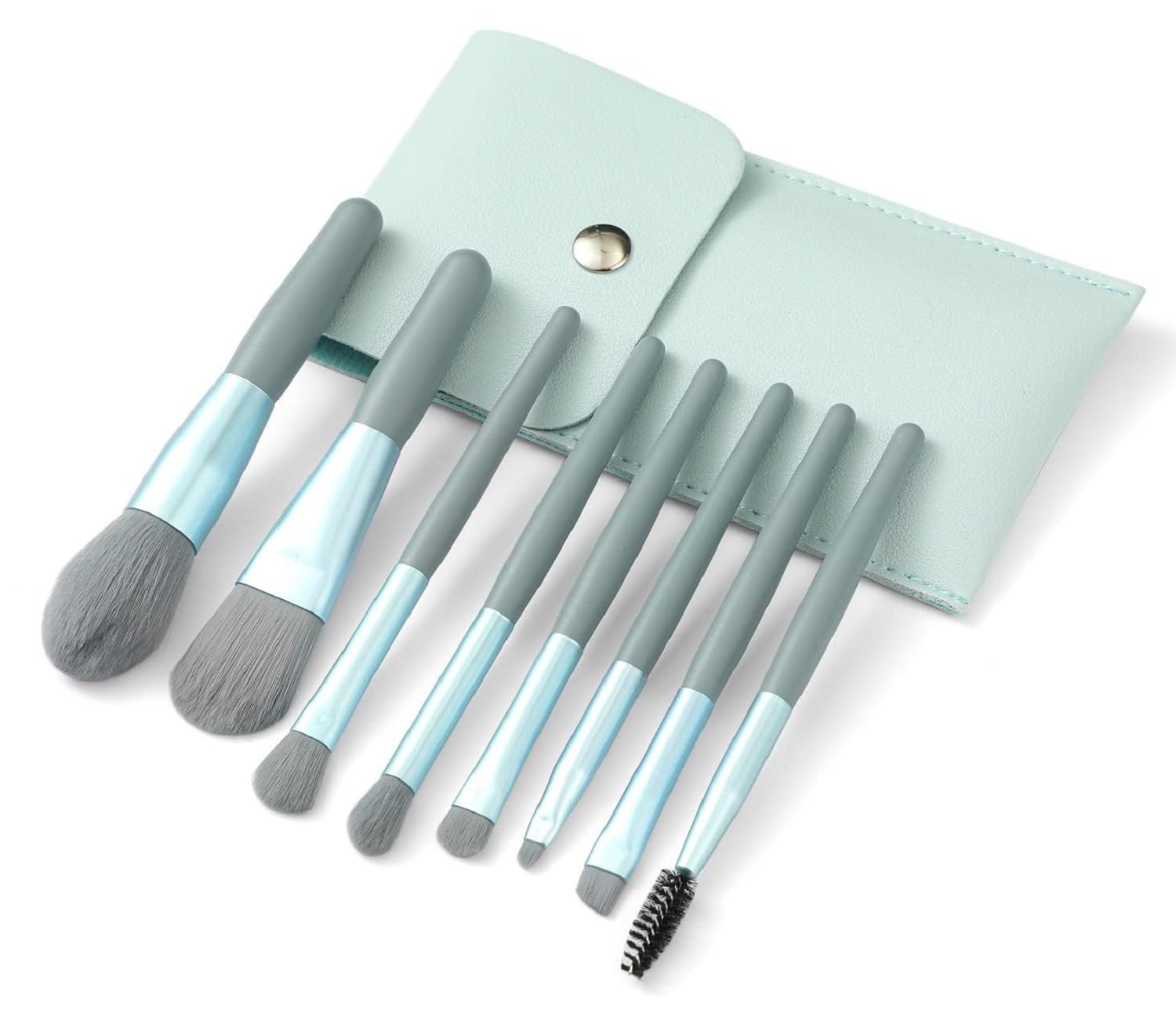 Portable Makeup Brush 8 Pcs -Synthetic Fiber, Brush Set,Soft and Durable with Travel Pouch,girl - Cosmetic,brushes Kit for Foundation, Concealers, Eye Shadows Face Powder, Highlighter-image-36