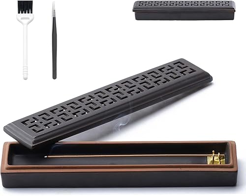 CEREMONY Soporte de incienso para palos, soporte de cerámica para atrapascenizas, soporte de incienso Timkburner para meditación, yoga, spa,