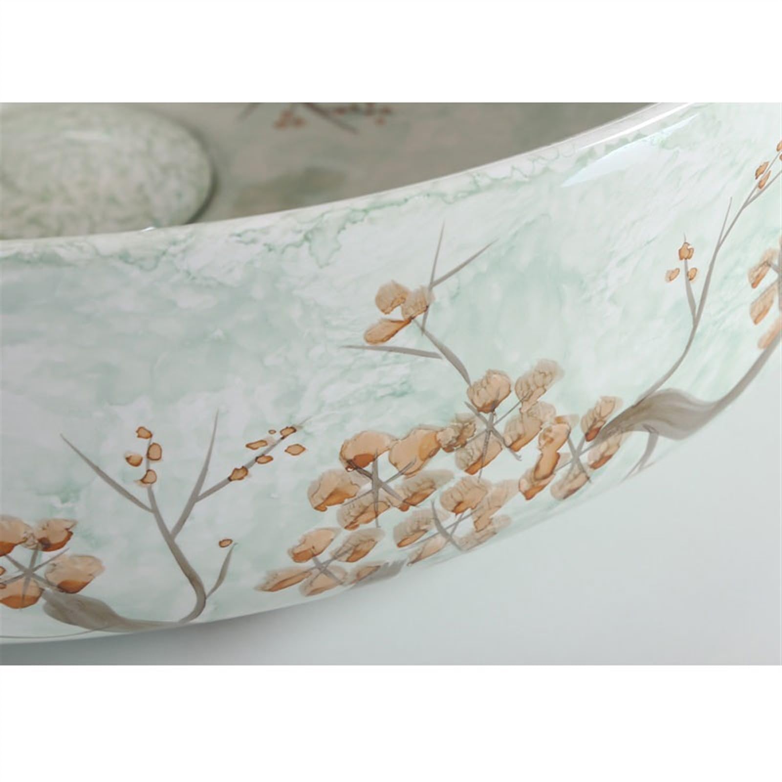 Umywalka Łazienkowa Nablatowa, Prosta Okrągła Ceramiczna Umywalka Łazienkowa, Umywalka Nablatowa, Wysokiej Jakości Ręcznie Malowana Ceramiczna Umywalka Nablatowa, Umywalk