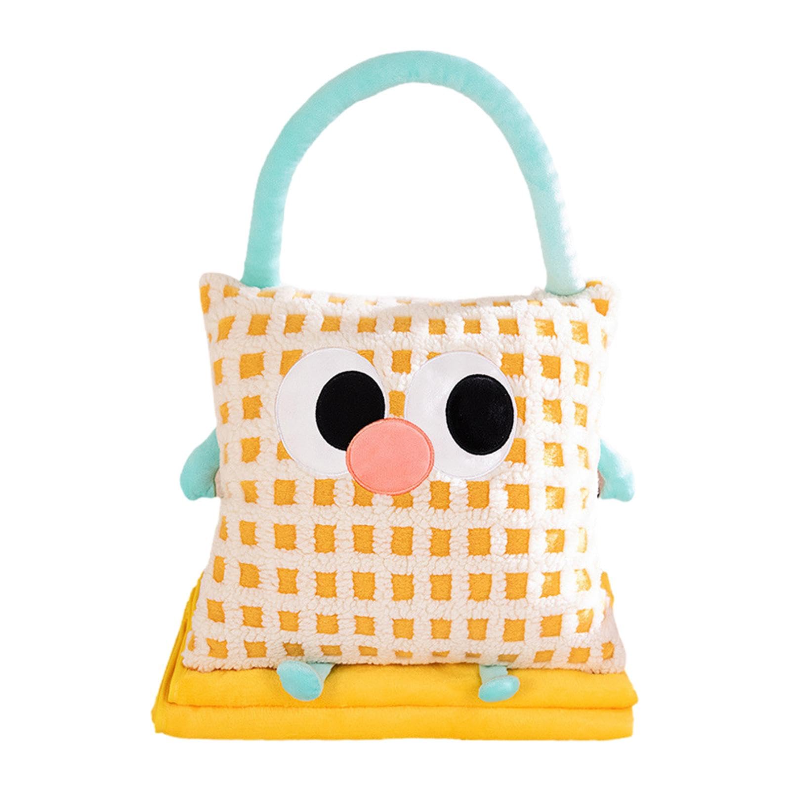 Pillow Blanket | 2 in 1 Cute Big Eyes Nap Blanket | Travel Blanket Pillow | Multifunctional Thickened Car Cushion | Convert Pillow Cushion to Blanket for Sofa Bedroom