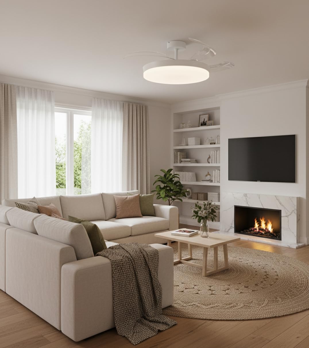 BEL AIR HOME - Ventilador de Techo ARES, Motor DC, LED 36W y Control Remoto, 3 Aspas Plegables, Dormitorios y comedores - 3