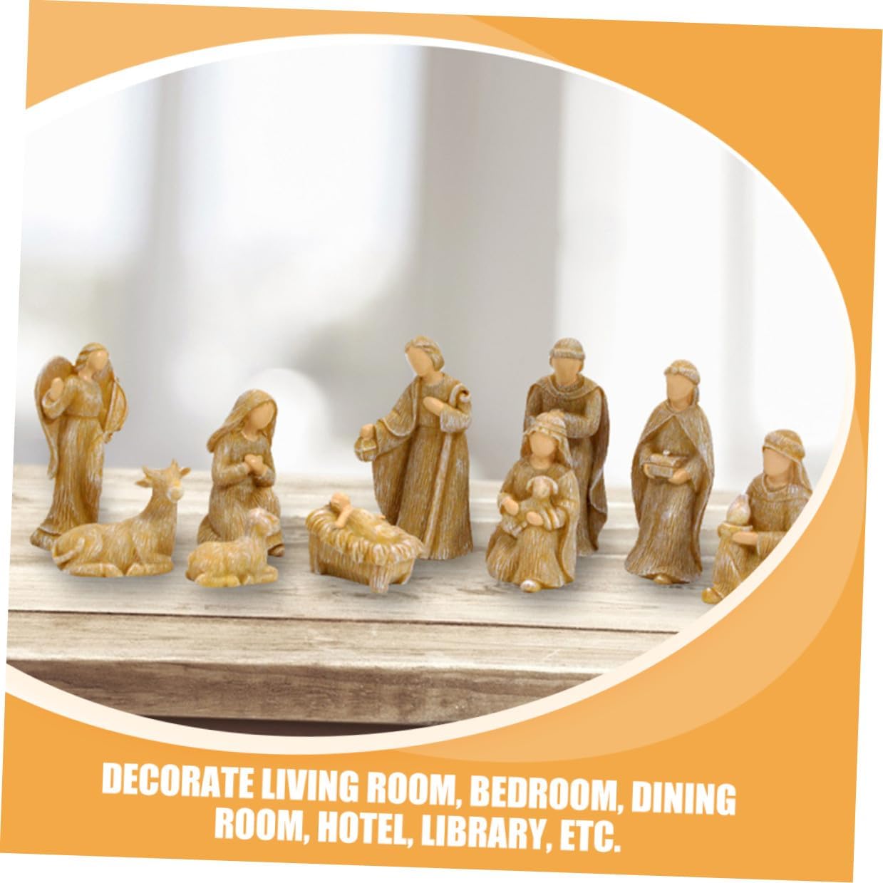 FOMIYES 10pcs Jesus Birth Figurines Resin Nativity Set Small Christmas Jesus Sculptures Christmas Village Decoration for Home and Holiday Display