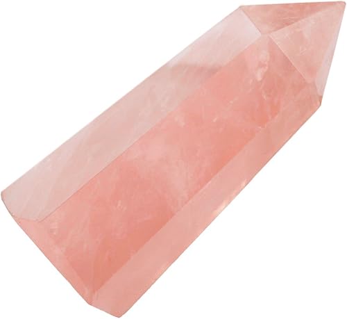 Miniatura 2 de Rockcloud - Figurilla de piedra de Reiki tallada con forma de prisma facetada con punto de cristal curativo de fluorita