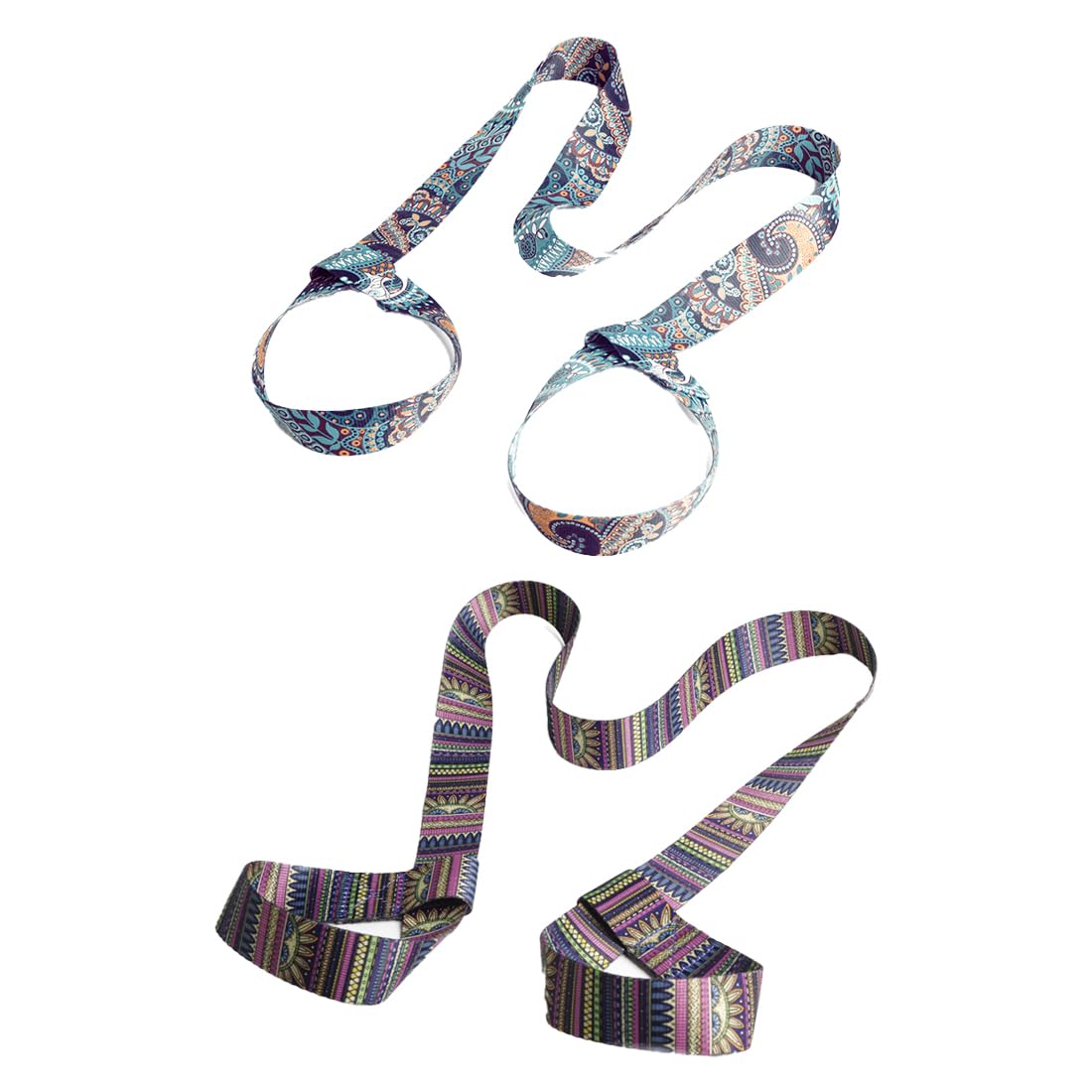 2 pezzi Cinghia Yoga Mat Per Tappetino Da Yoga Cinghia Per Il Del Tappetino Da Regolabile Cinghia per Regolabile Porta cintura stampata Per Yoga Pilates Esercizi Aerobica Tappetino Esercizi Sport