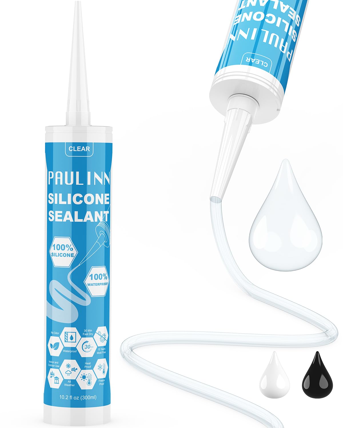 PAULINN Silicone Caulk - Waterproof Sealant (4 Packs) -17